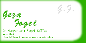 geza fogel business card